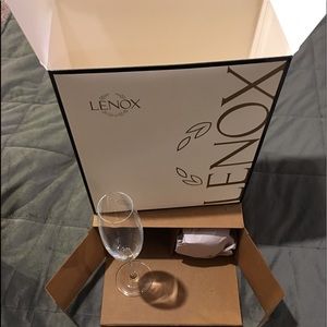 Two clear Lenox Wine Glasses